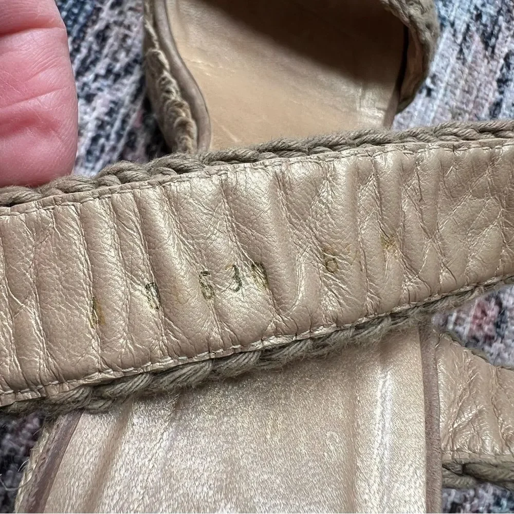 Stuart Weitzman Alexis Wedge Swamp Espadrille Sandals Khaki Size 8.5 - Picture 12 of 14